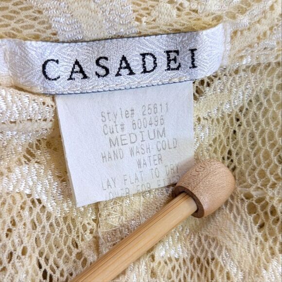 VTG 80s Casadei Lace Ruffle Witchy Hyper Feminine Coastal Cowgirl MD Duster - Picture 2 of 11